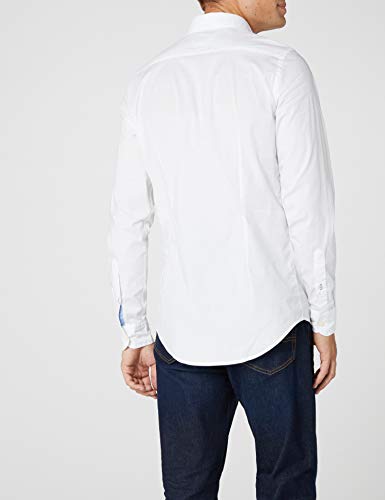 Tommy Hilfiger Core Stretch Slim Poplin Shirt Camisa, Blanco (Bright White 100), Medium para Hombre