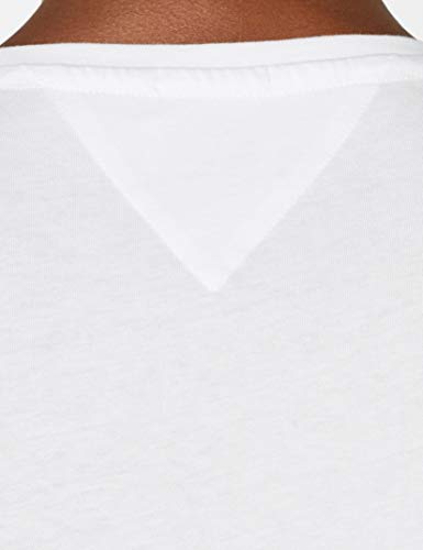 Tommy Hilfiger Regular C Camiseta con Cuello Redondo, Blanco (Classic White), L para Hombre