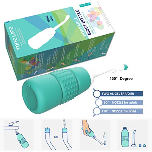 TONELIFE Peri Botella para el cuidado relajante posparto y recuperación perineal, después del nacimiento, tratamiento de hemorroides, bidé portátil de 350 ml/12 oz Portable Bidet-Peri Bottle