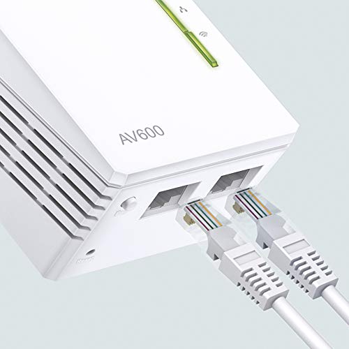 TP-Link TL-WPA4220 KIT - 2 Adaptadores de Comunicación por Línea Eléctrica (WiFi AV 600 Mbps, PLC con WiFi, Extensor, Repetidores de Red, Amplificador y Cobertura Internet, 3 Puertos, Cable Ethernet)