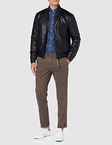 Trussardi Jeans Bomber Regular Fit Soft Ecolea Chaqueta, Negro (Black K299), Large (Talla del Fabricante: 50) para Hombre