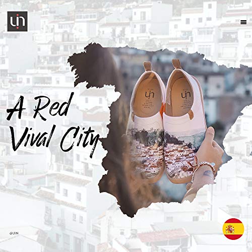 UIN Estilo Español Mocasín de Mujer Verano,Mocasín de Comodas Casual Diseñado Holgazán de Mujer Zapatos Comodos de Zapatos Mujer Lona 40