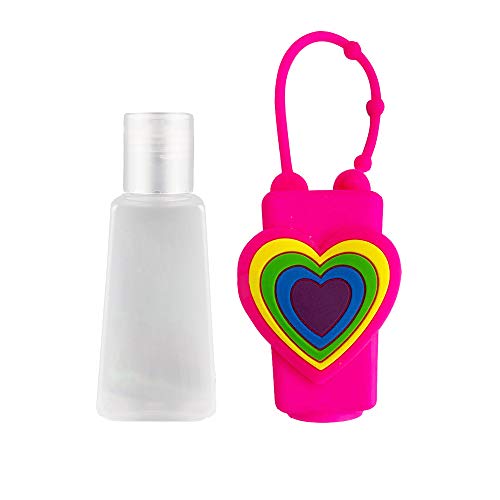 Ulife Mall 6 Piezas Botellas de Viaje Portátiles, 30ml Botellas Vacía Contenedor Rellenable para Desinfectante de Manos, Jabón Líquido, Champús, Loción Accesorios de Viaje para Niños - Arco Iris