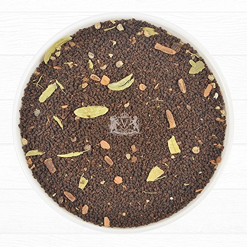 VAHDAM, Hojas de Té Chai Masala de la India (100 Tazas) | INGREDIENTES 100% NATURALES: Té Negro, Canela, Cardamomo, Clavo, Pimienta Negra | Sirve de TÉ FRÍO o Infusión de Chai Latte Caliente | 200g