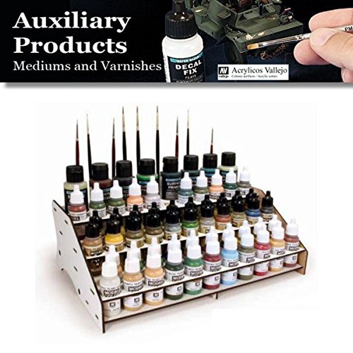 Vallejo 26007 - Modulo Frontal para organizar los colores, permite exponer 52 botellas de 17 ml./0.57 fl.oz., junto con 8 botellas de 35 ml./1.18 fl.oz. o 60 ml./2.02 fl.oz. y 22 pinceles
