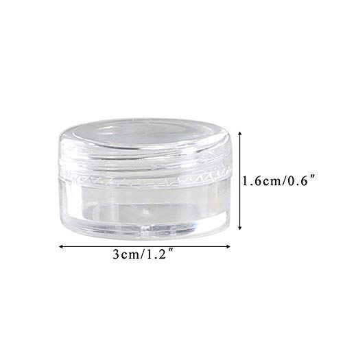 Vaugan 100 Piezas 5ml Transparente Plástico Maceta Botes Cosmético Contenedores Muestras Recipiente Manualidades Mini Botella