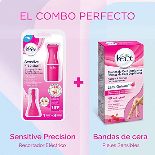 VEET Easy gelwax bandas de cera depilatoria facial piel normal caja 20 uds