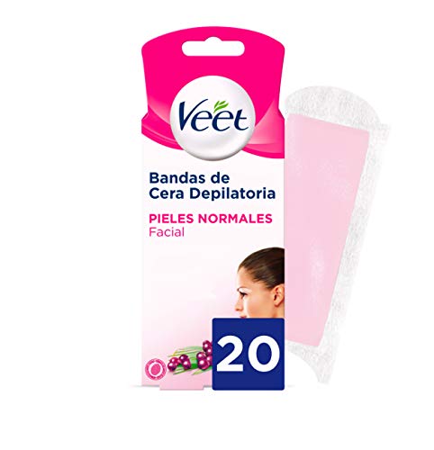 VEET Easy gelwax bandas de cera depilatoria facial piel normal caja 20 uds