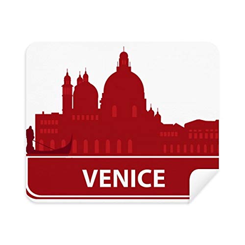 Venice Italia - Gafas de limpieza con diseño de rayas rojas para limpiar la pantalla del teléfono, 2 piezas de tela de ante