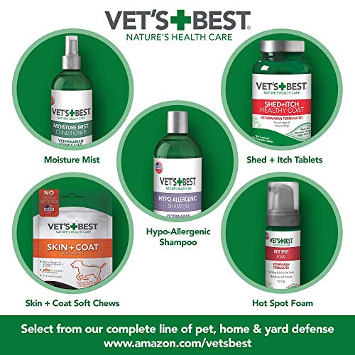 Vet's Best Champú HIPO-Alergénico para Perros con Piel Sensible, Alivia el Malestar de la Piel Seca, Picazón, Limpia, Hidrata y Condiciona la Piel y el Pelaje, 470ml