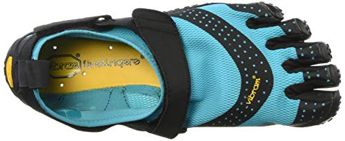 Vibram Fivefingers V-Aqua, Zapatillas Impermeables para Mujer, Azul (Black/Light Blue Black/Light Blue), 38 EU