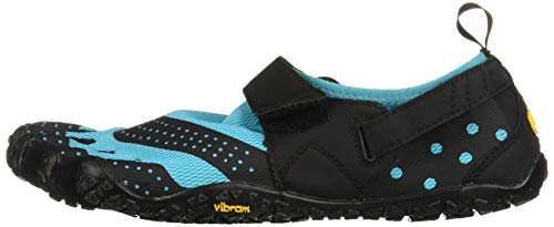 Vibram Fivefingers V-Aqua, Zapatillas Impermeables para Mujer, Azul (Black/Light Blue Black/Light Blue), 38 EU