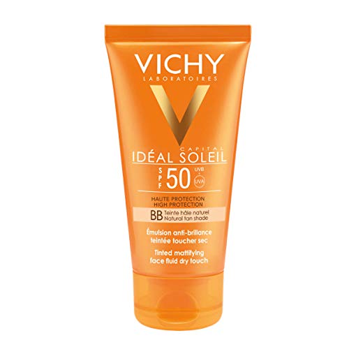 Vichy Ideal Soleil Protector Solar BB Toque Seco Fluido con Color FPS 50, 50 ml