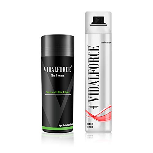 VidalForce, |Fijador + Fibras Capilares 100% de Origen Vegetal | Castaño Oscuro (Fijador y  Fibra 27,5 gr)