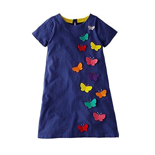 VIKITA Vestido Floral Manga Corta Algodón Niñas 2-8 años JM6808 8T