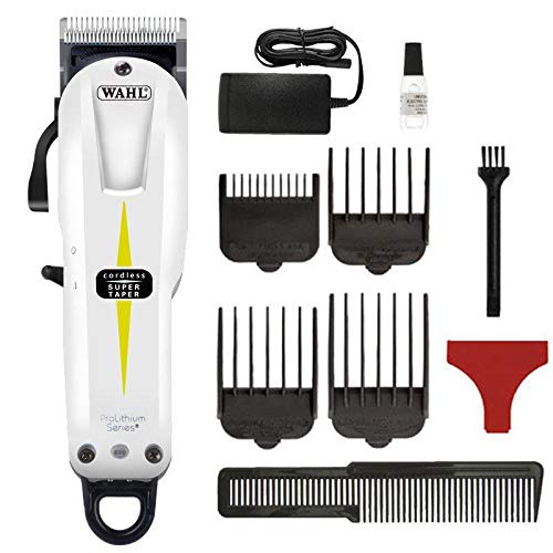 Wahl Prolithium Series - Maquina cortapelos, cuchillas cromadas, diseño sin cable, batería, blanco