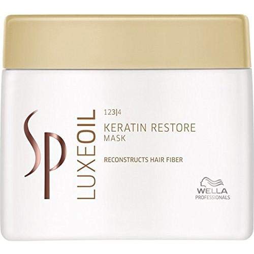 Wella Professionals – Máscara reparadora para cabellos dañados de Keratina– Máscara LuxeOil Keratin Restore – 400 ml