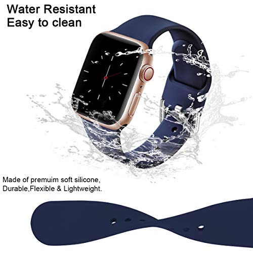 Wepro 3 Pack Correas Compatible con Apple Watch Correa 38mm 42mm 40mm 44mm, Correa de Silicona Suave de Repuesto Compatible con iWatch Series 5, Series 4,3 2 1, 38mm/40mm-S/M, Negro/Azul/Rojo