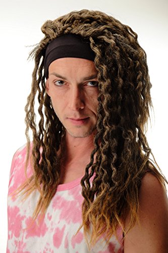 WIG ME UP- 90837-ZA36TZA103 Peluca Carnaval Halloween Venda Rasta Dreads Dreadlocks Caribe Afro Mezcla marrón Rubia