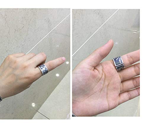 WOZUIMEI Anillo de Estilo Chino de Joyería de Plata Pura S999 Mate Antiguo Anillo de Plata Tailandés Flor Femenina Flor Rica Anillo de Escrituraanillo