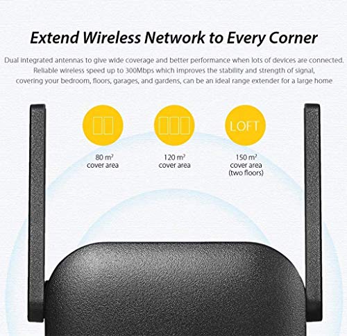 Xiaomi WiFi Amplifier Pro- 2 External Antennas, 300Mbps Data Transfer Rate, Supports 64 Devices, Plug and Play, Router Inalámbrico（Edición Internacional）