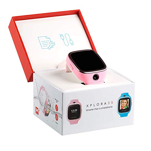 XPLORA 3S - Teléfono Reloj Resistente al Agua para tu Hijo (SIM no incluida) - Llamadas, Mensajes, Modo Colegio, función SOS, Localización GPS y Cámara (Rosa)