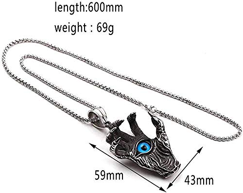 Yiffshunl Pulsera de Halloween Punk Hell Evil Devil Garra Dead Eyes Collar con Colgante Terror Halloween Ghost Collar para Hombre Collar Charm Chain Jewelry Gift Mens Womens Bracelet Bangle