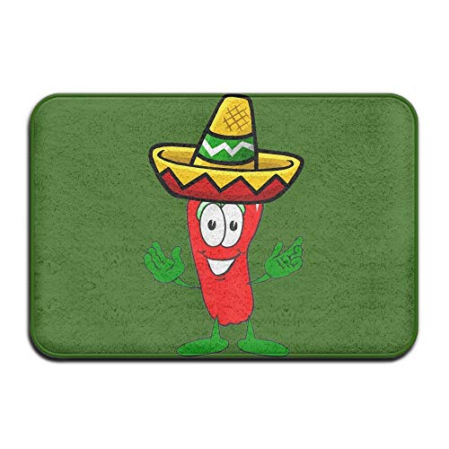 ZHIZIQIU Soft Non-Slip Mexican Chili Pepper Bath Mat Coral Fleece Area Rug Door Mat Entrance Rug Floor Mats