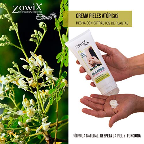 ZOWIX Crema para pieles atopicas, eczemas, psoriasis o dermatitis. Piel muy sensible, extraseca o con escamas. Crema Natural. Sin Parabenos. 200ml.