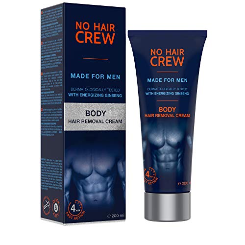 3x NO HAIR CREW Crema Depilatoria Corporal Premium Masculina – Hecha para Hombres, 3 X 200 ml