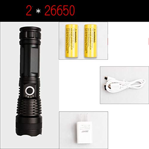 90000 Lumens Strong Light Flashlight USB Charging Super Bright Long-Range 5000 Multi-Function Power Display Zoom Night Fishing Outdoor 18650 Or 26650 Rechargeable Battery Tactical Flashlight