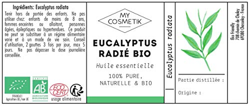 Aceite esencial de Eucalipto radiado orgánico - MyCosmetik - 10ml