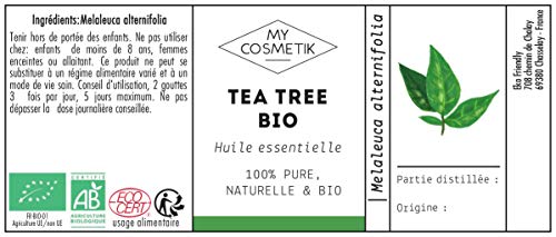 Aceite esencial Tea Tree orgánico (árbol de té) - MyCosmetik - 30 ml