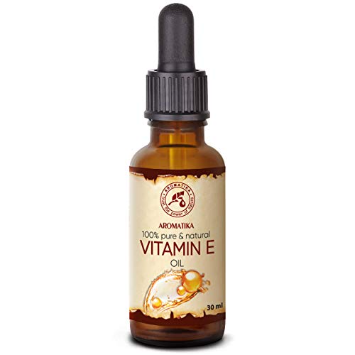 Aceite Vitamina E 30ml - Gotas - Tocoferol - Natural - Cuidado Ideal Para la Piel - Cabello - Uñas - Labios - Aceite Antiedad con Vitamina E - Hidrata la Piel - Aromatika