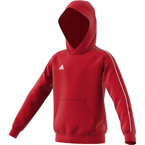 Adidas CORE18 Hoody Y Sudadera con Capucha, Unisex Niños, Rojo (Power Red/White), 15-16 años (Talla del Fabricante 176)