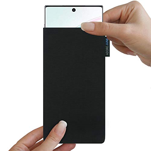 Adore June Classic Negro Funda Compatible con Samsung Galaxy Note 10 Plus/Pro, Material Resistente Efecto Limpiador de Pantalla