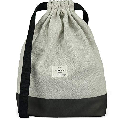 Adore June Daypack Bob Moderno Mochila con Cordón para Deportes, Viajes y Ciudad, Bolsa de Gimnasia para Mujeres y Hombres con Bolsillo Interior y Bolsa de Seguridad con Cremallera, Luz-Gris