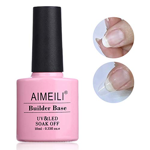 AIMEILI Gel Uñas Constructor Base Coat y Builder Gel 2 en 1 Nail Extensión Esmaltes Semipermanentes de Uñas Gel Construcción Consejos Para Uñas Rápida Molde Finger UV LED Building Base 10ML