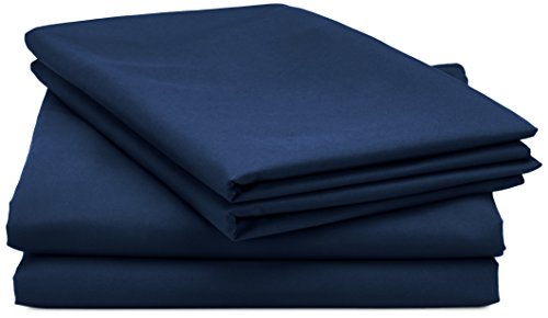 AmazonBasics - Juego de fundas de edredón y de almohada de microfibra, 230 x 220 cm + 2 fundas 50 x 80 cm - Azul marino