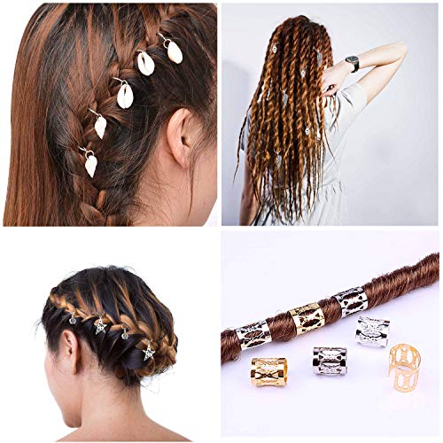 Anillos de Trenza Dreadlocks de Bobina de Pelo de Aluminio para Accesorios de Peinado 90 Piezas