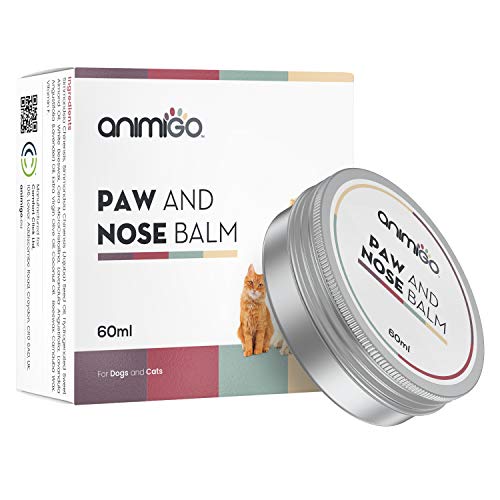 Animigo Bálsamo Natural Protector Calmante para Patas, Nariz y Piel De Perros y Gatos - Crema Hidratante, Protege y Repara Piel Seca y Agrietada, Bálsamo Protector Piel, Hocico y Almohadillas, 60ml