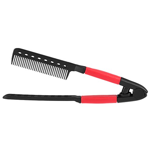 Anself Plancha para Pelo Peine Tipo V Plegable Peluquería Herramientas Negro