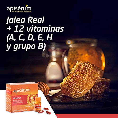 Apisérum Pack Vitalidad Cápsulas - 3 meses de tratamiento - Jalea Real con Vitamina C - Multivitamínico - Vitaminas A,C,D,E,H y grupo B Ayuda a reforzar el sistema inmunitario*