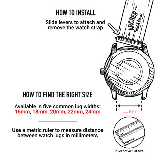 Archer Watch Straps | Repuesto de Correa Reloj de Silicona para Hombre y Mujer, Caucho Fácil de Abrochar para Relojes y Smartwatch | Naranja Portland, 22mm
