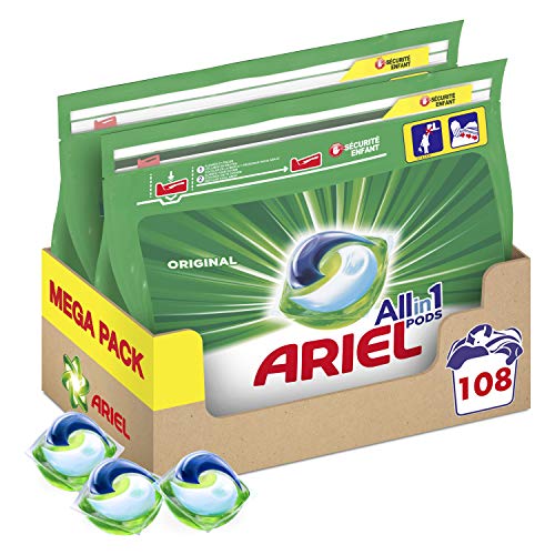 Ariel Allin1 Pods Original - Detergente en cápsulas para la lavadora - 108 lavados