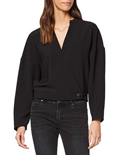 Armani Exchange 1 Button and A Half Blusa, (Black 1200), Small para Mujer