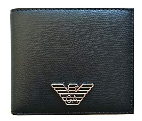 Armani Jeans Eagle Badge Bilfold Wallet One Size BLACK