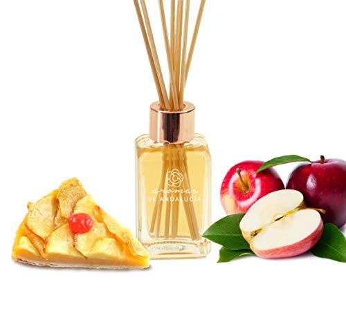 AROMAS DE ANDALUCIA, Ambientador, Mikado, Varillas, Colección Romance, Cristal, Fresa Cremosa, Tarta de Manzana, Frutos Silvestres, Flor de Vainilla, Rosas Frescas, 150ml 4.5x7.5x18 cm