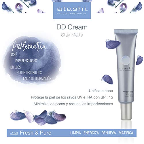 Atashi | DD Cream Stay Matte | Crema Color Hidratante Matificante | Tono Medio