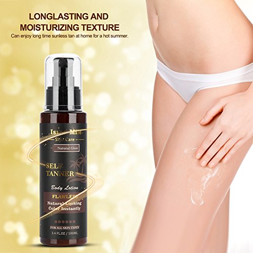 Autobronceador de larga duración Hidratante Bronceador sin sol Mejora loción Crema corporal para viajes Beach Home Mujeres Hombres